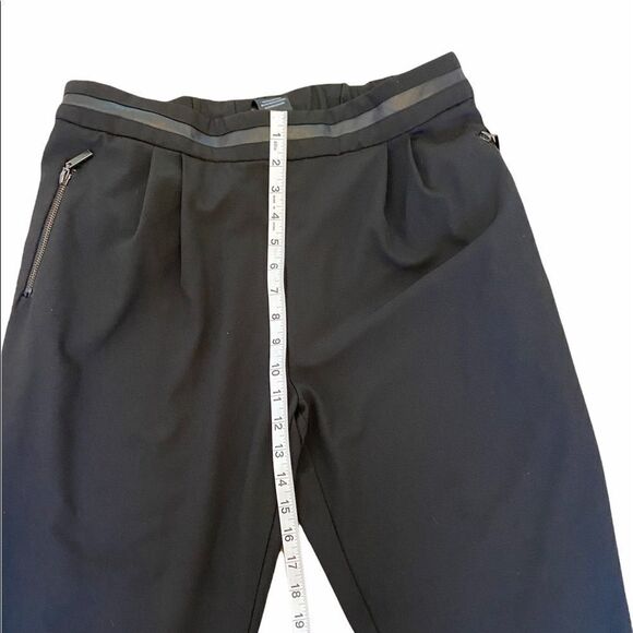 MARK Black Elastic Waist Faux Leather Trim Pant XL - Picture 9 of 9